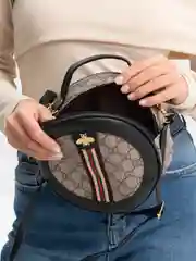 Черный сумка круглая, женская