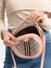 Розовый сумка круглая, женская
