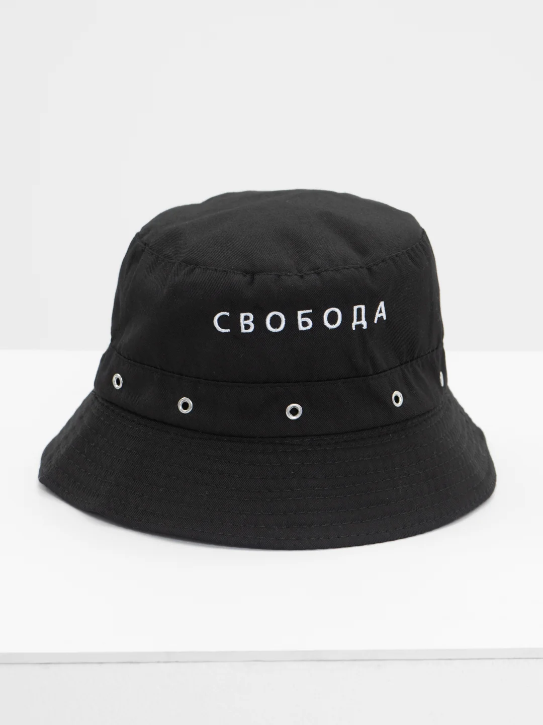 Панама черная с вышивкой "Свобода", на весну, унисекс