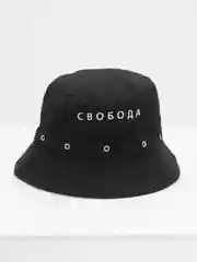 Панама черная с вышивкой "Свобода", на весну, унисекс