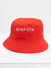 Панама красная с вышивкой "Доброта", унисекс