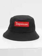 Панама унисекс, черная, с вышивкой "Сарказм"