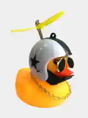 Серый металлик игрушка "Утка в шлеме и очках", с пропеллером, в машину