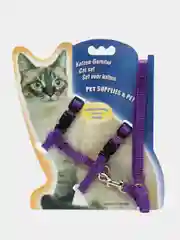 Фиолетовый шлейка с поводком для кошек