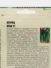 Семена Огурцы "Крак F1", среднеспелый, высокоурожайный, польский сорт, 50 штук