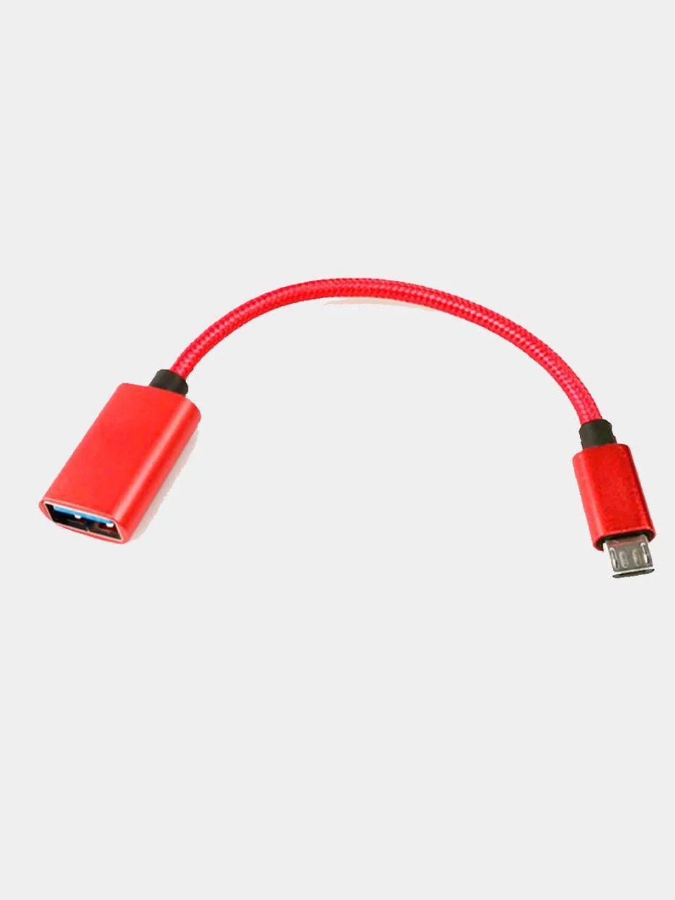 Красный otg переходник с Type-C на USB, отг, адаптер, юсб для телефона и планшета