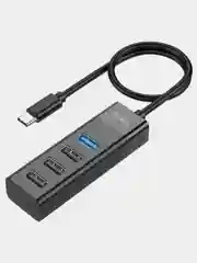 Разветвитель USB Hub HOCO HB25, 4 разъема, Type-C на USB 3.0 гнездо