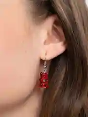 Красный серьги Мармеладные мишки
