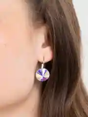 Круглые серьги, разноцветные, со стразами