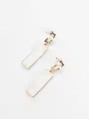 Серьги висячие, прямоугольные, перламутровые