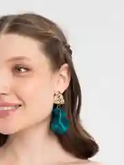 Серьги женские "Лепестки", висячие, зелёные