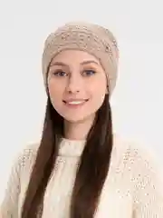 Бежевый женская шапка с укладкой назад Лаура