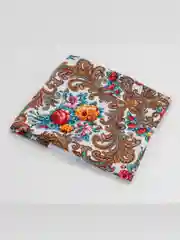 Белый платок женский с бахромой