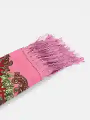 Розовый платок женский с бахромой