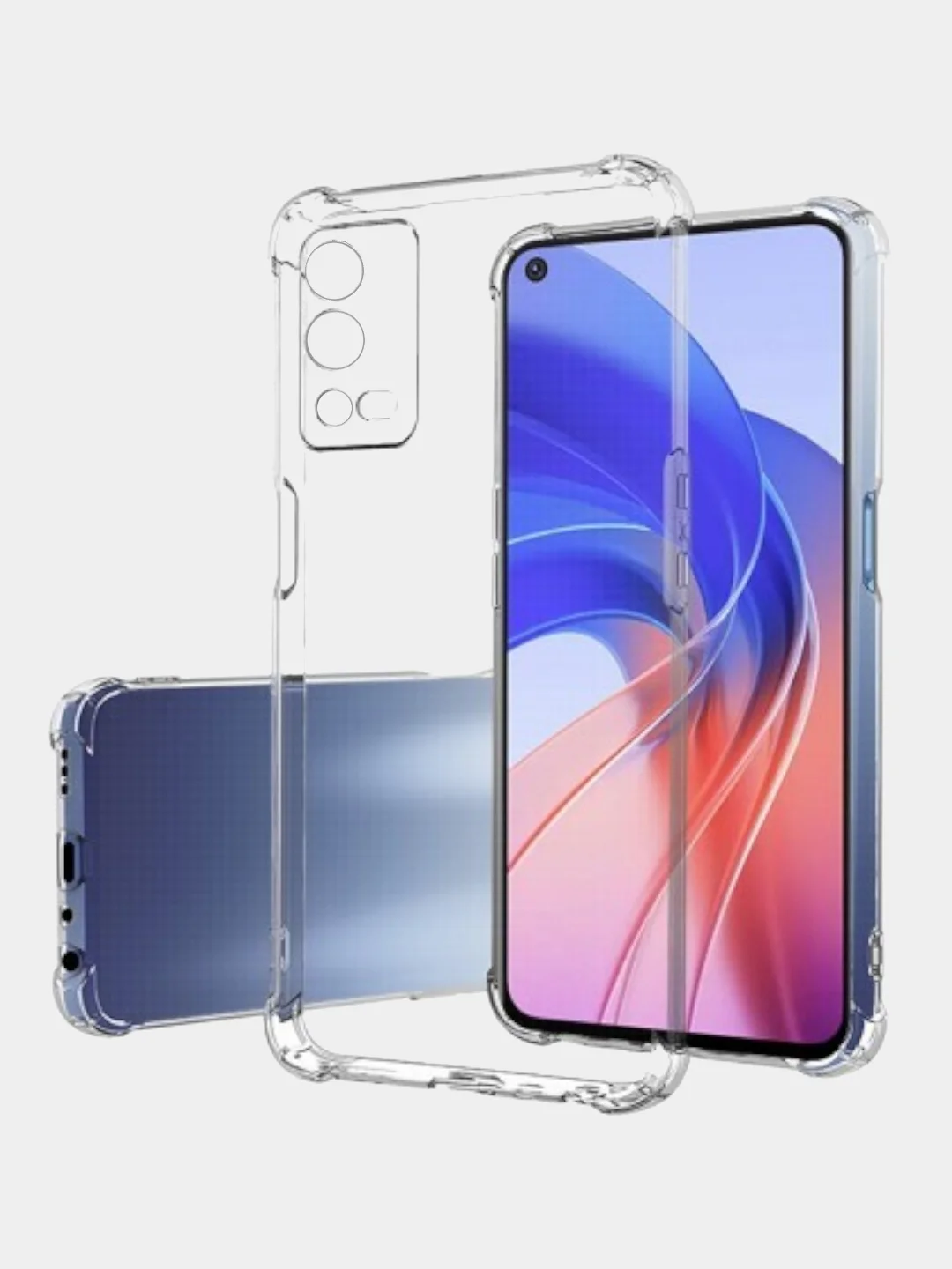 Чехол Oppo A55 4G, Оппо А55 4Джи, прозрачный, силиконовый, противоударный