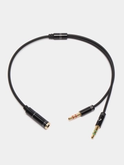 Кабель-переходник 2 x Jack 3.5-M - 4-pin Jack 3.5-F