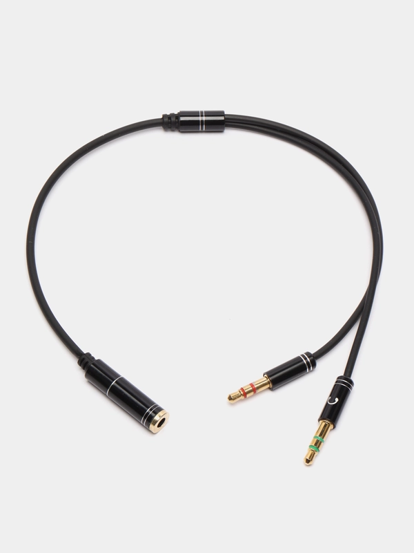 Кабель-переходник 2 x Jack 3.5-M - 4-pin Jack 3.5-F