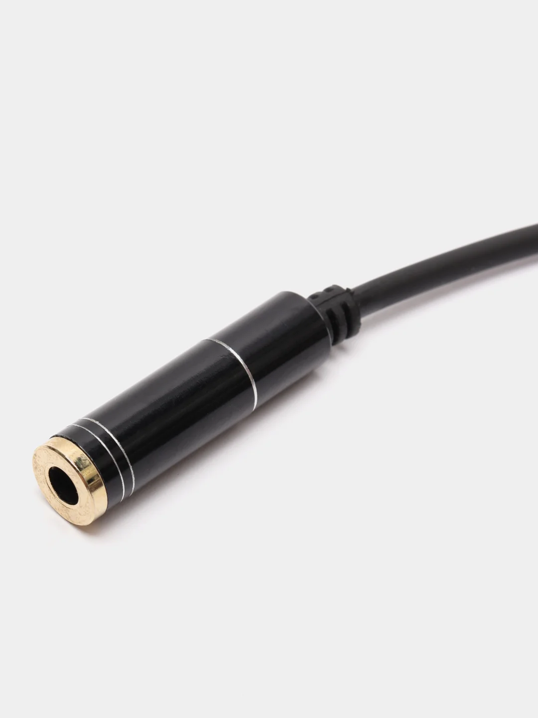 Черный кабель-переходник 2 x Jack 3.5-M - 4-pin Jack 3.5-F