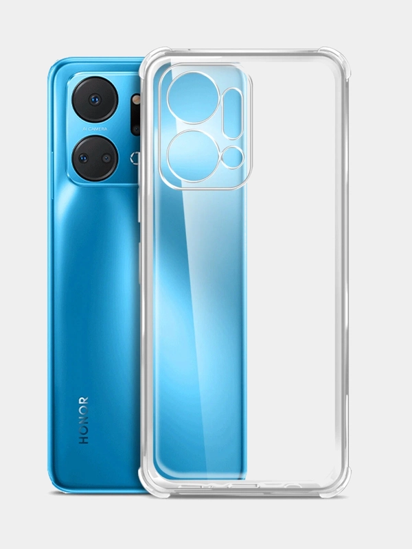 Чехол Huawei Honor X7a, Хуавей Хонор Х7а, прозрачный, силиконовый, противоударный