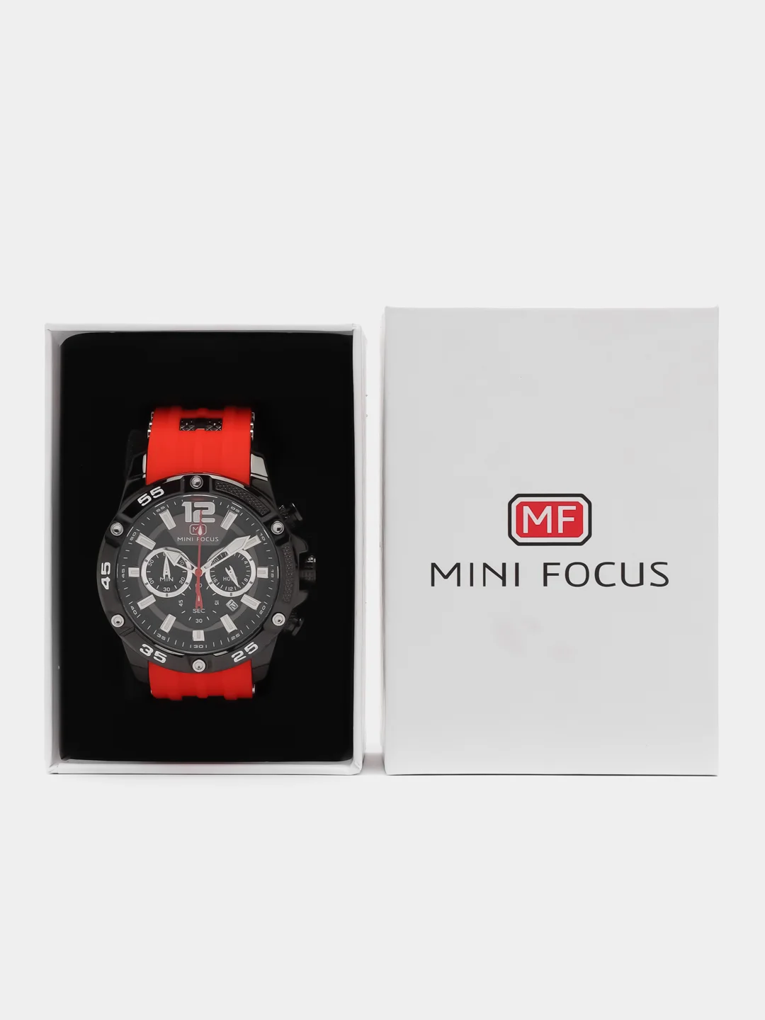 Красный мужские наручные часы Mini Focus MF0349G, с хронографом, в подарочной упаковке