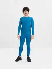 Синий мужской спортивный костюм-двойка, 2 в 1: рашгард, тайтсы