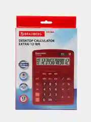 Калькулятор настольный BRAUBERG EXTRA-12-WR, бордовый, 206 x 155 миллиметров