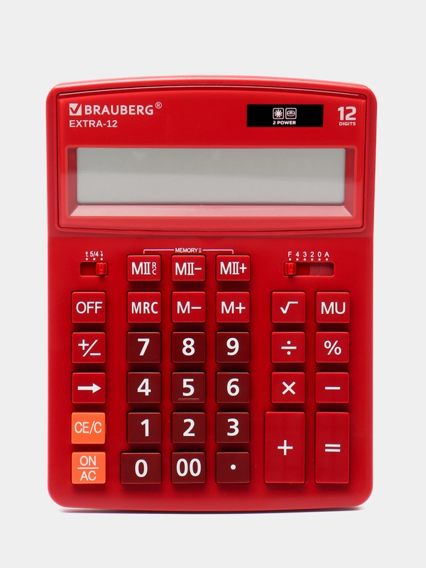 Калькулятор настольный BRAUBERG EXTRA-12-WR, бордовый, 206 x 155 миллиметров