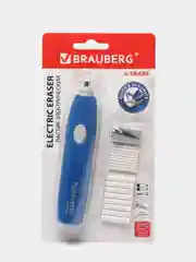 Ластик электрический BRAUBERG X-ERASE, питание от 2 батареек ААА, 16 сменных ластиков