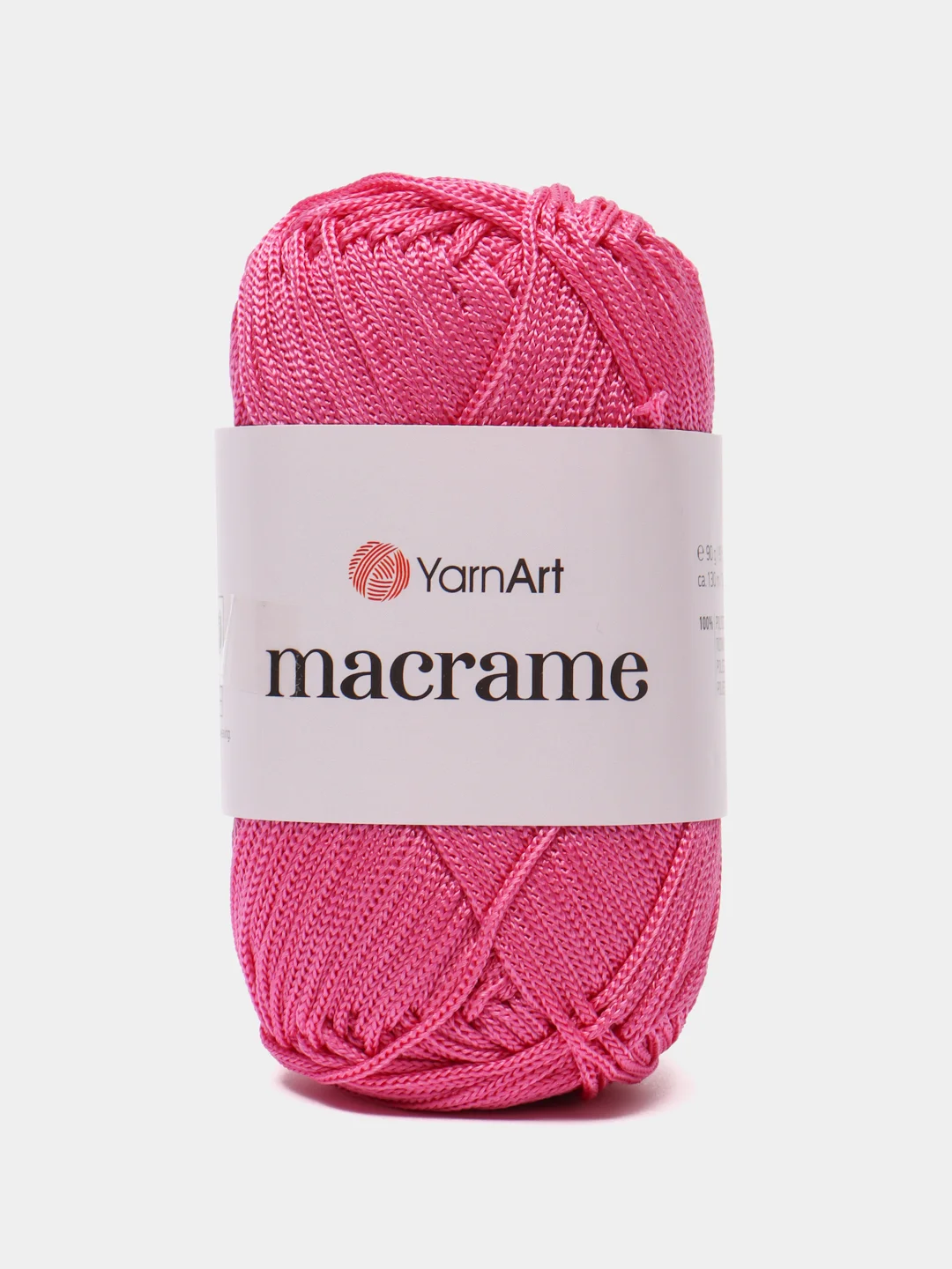 Фуксия пряжа YarnArt Macrame, шнур полиэфирный для вязания и макраме, полиэстер, 90 г, 130 м, 2мм
