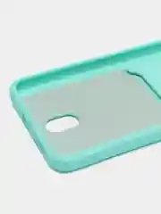 Мятный чехол силиконовый на Samsung Galaxy S23 (Самсунг Галакси С23), с карманом
