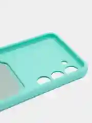 Мятный чехол силиконовый на Samsung Galaxy S23 (Самсунг Галакси С23), с карманом