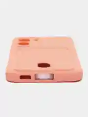 Пастельно-коралловый чехол силиконовый на Samsung Galaxy S23 (Самсунг Галакси С23), с карманом