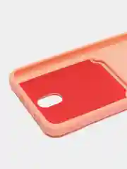 Пастельно-коралловый чехол силиконовый на Samsung Galaxy S23 (Самсунг Галакси С23), с карманом