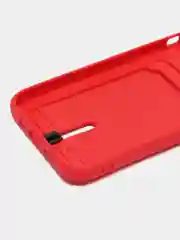 Вишнёвый силиконовый чехол для iPhone 13 Pro (Айфон 13 Про) с карманом, чехол на айфон