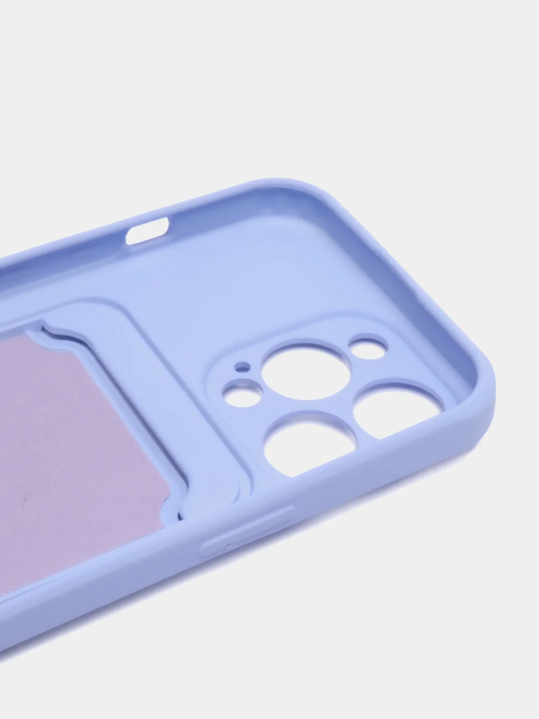 Аметистовый силиконовый чехол для iPhone 13 Pro (Айфон 13 Про) с карманом, чехол на айфон