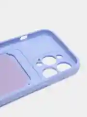 Аметистовый силиконовый чехол для iPhone 13 Pro (Айфон 13 Про) с карманом, чехол на айфон
