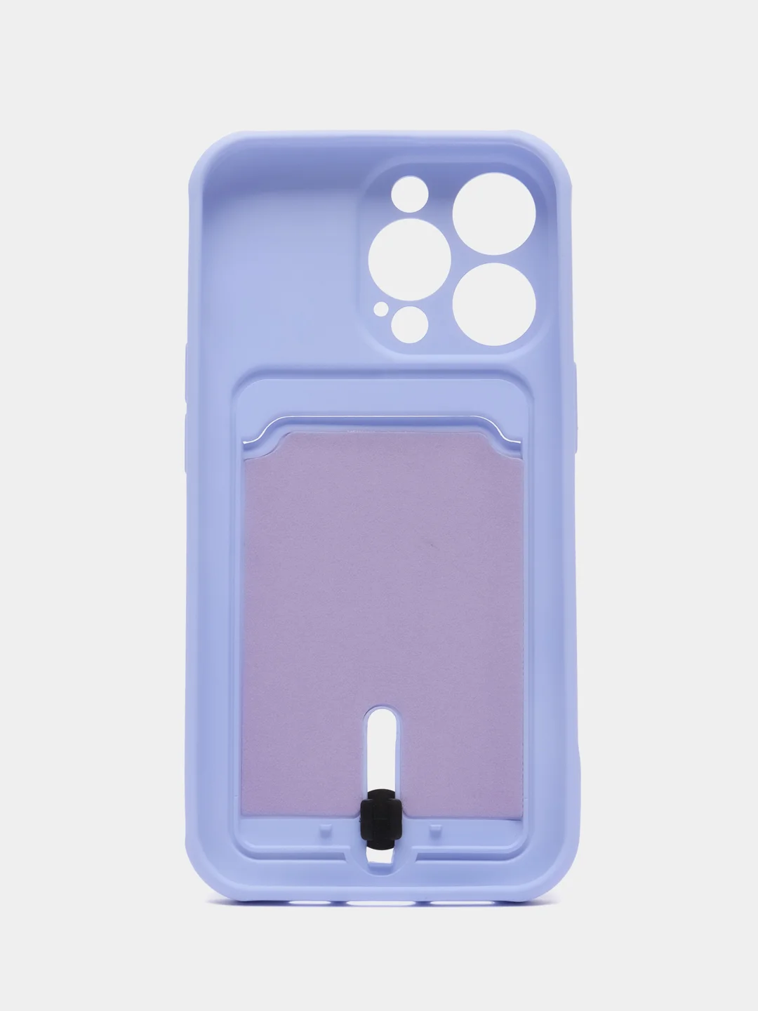 Аметистовый силиконовый чехол для iPhone 13 Pro (Айфон 13 Про) с карманом, чехол на айфон