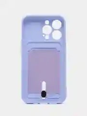 Аметистовый силиконовый чехол для iPhone 13 Pro (Айфон 13 Про) с карманом, чехол на айфон