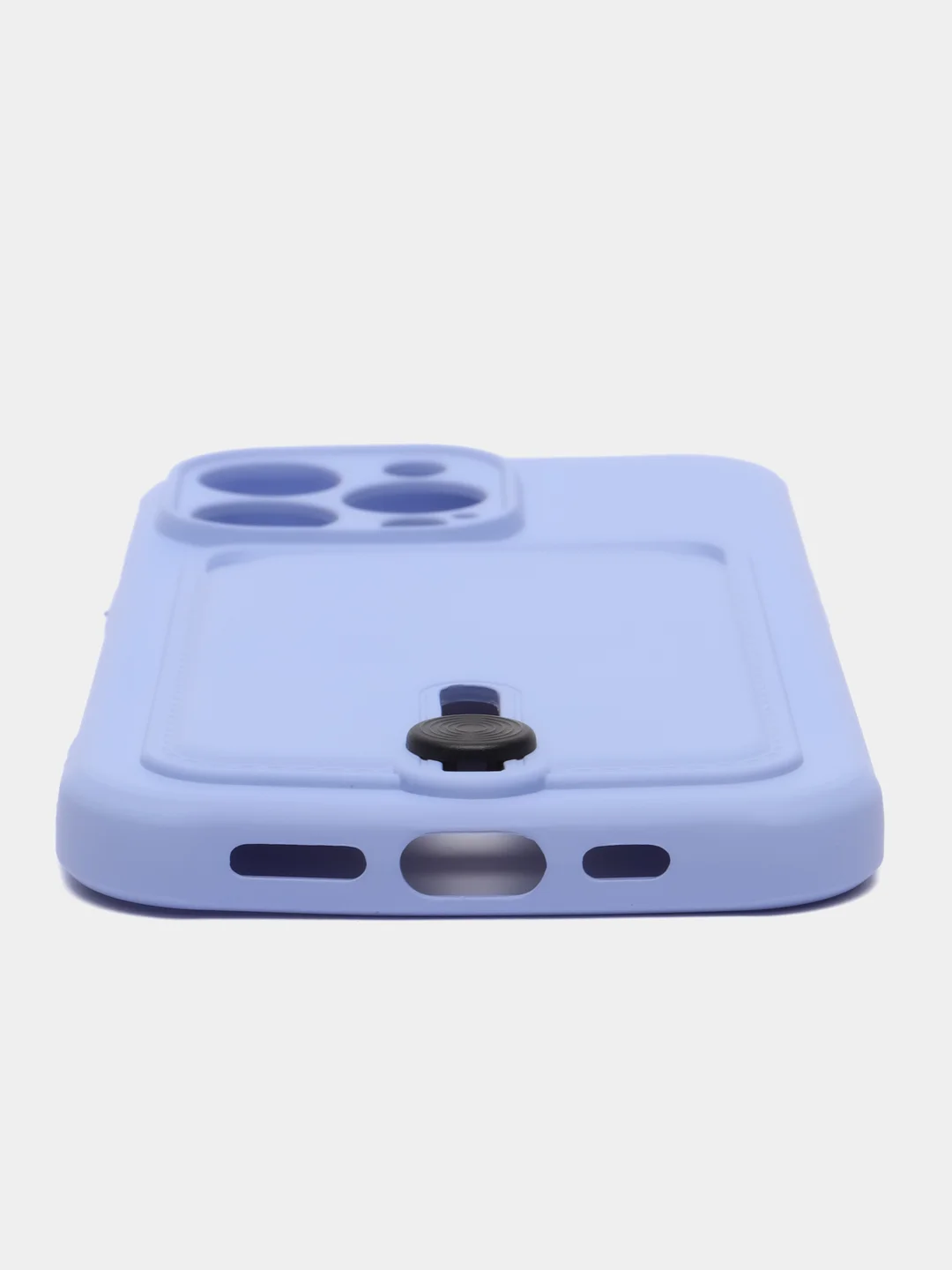 Аметистовый силиконовый чехол для iPhone 13 Pro (Айфон 13 Про) с карманом, чехол на айфон