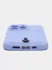 Аметистовый силиконовый чехол для iPhone 13 Pro (Айфон 13 Про) с карманом, чехол на айфон