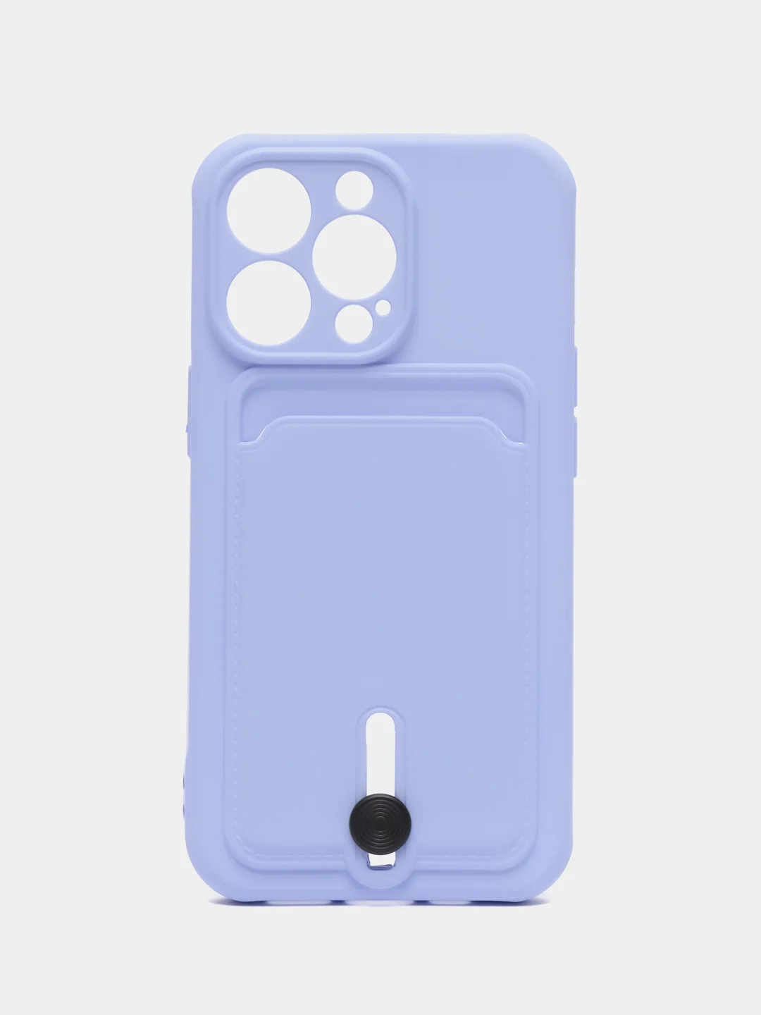 Аметистовый силиконовый чехол для iPhone 13 Pro (Айфон 13 Про) с карманом, чехол на айфон