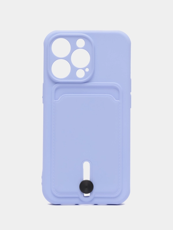 Силиконовый чехол для iPhone 13 Pro (Айфон 13 Про) с карманом, чехол на айфон