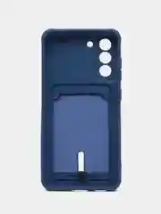 Синий чехол для Samsung Galaxy S21 FE, S21FE (Самсунг С21 ФЕ, С21ФЕ) силиконовый, с карманом