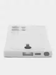 Белый чехол для Samsung Galaxy S23 Ultra (Самсунг Галакси С23 Ультра), силиконовый, с карманом