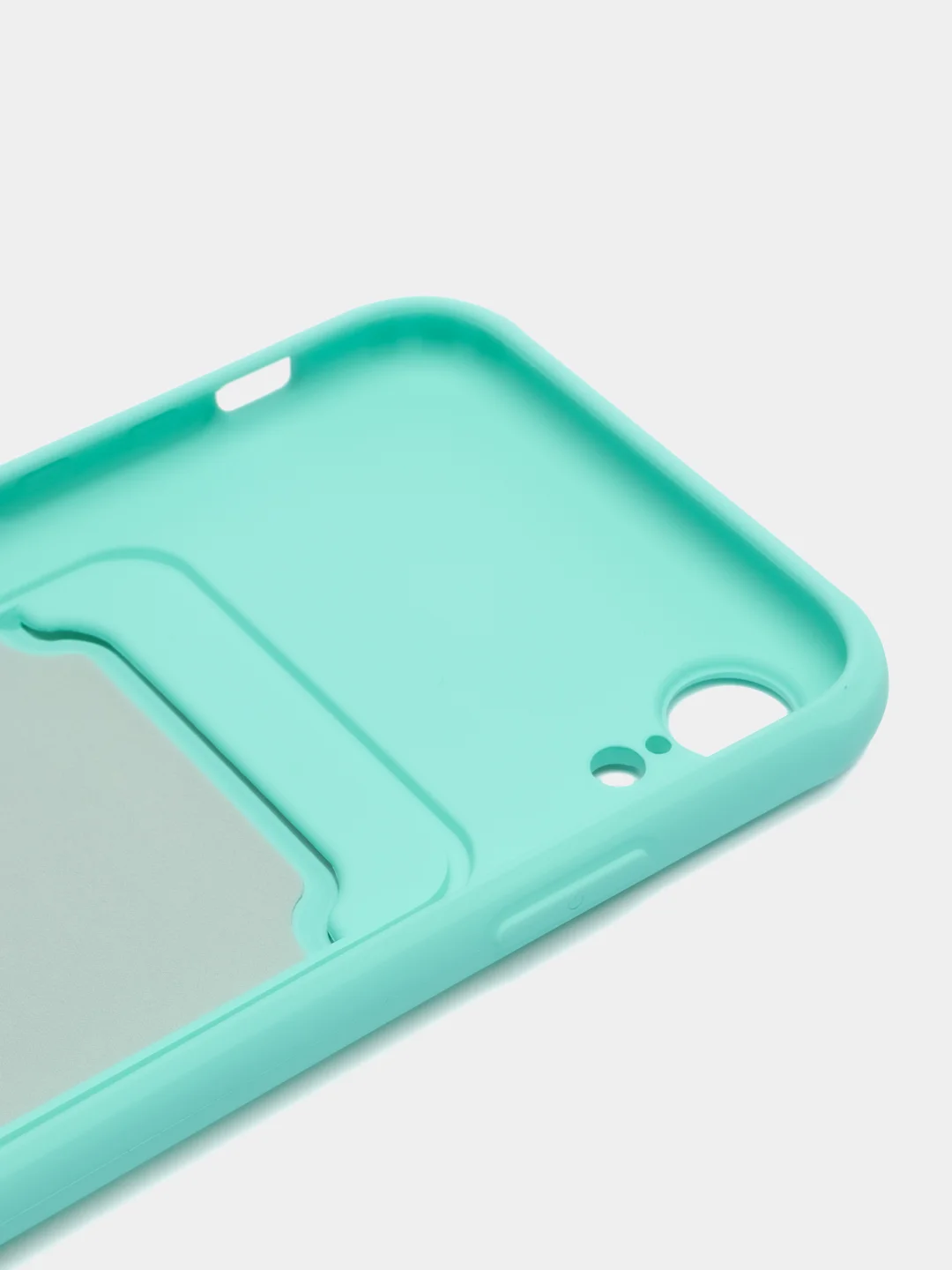 Мятный силиконовый чехол для iPhone XR (Айфон ХР) с карманом для карт, чехол на айфон