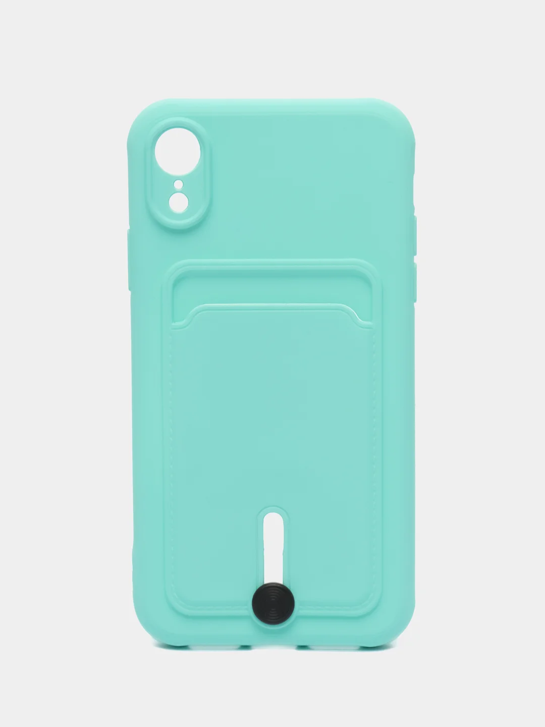 Мятный силиконовый чехол для iPhone XR (Айфон ХР) с карманом для карт, чехол на айфон