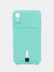 Мятный силиконовый чехол для iPhone XR (Айфон ХР) с карманом для карт, чехол на айфон