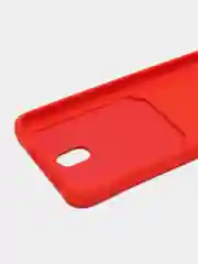Красный чехол силиконовый на Samsung Galaxy S23 (Самсунг Галакси С23), с карманом