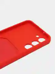 Красный чехол силиконовый на Samsung Galaxy S23 (Самсунг Галакси С23), с карманом