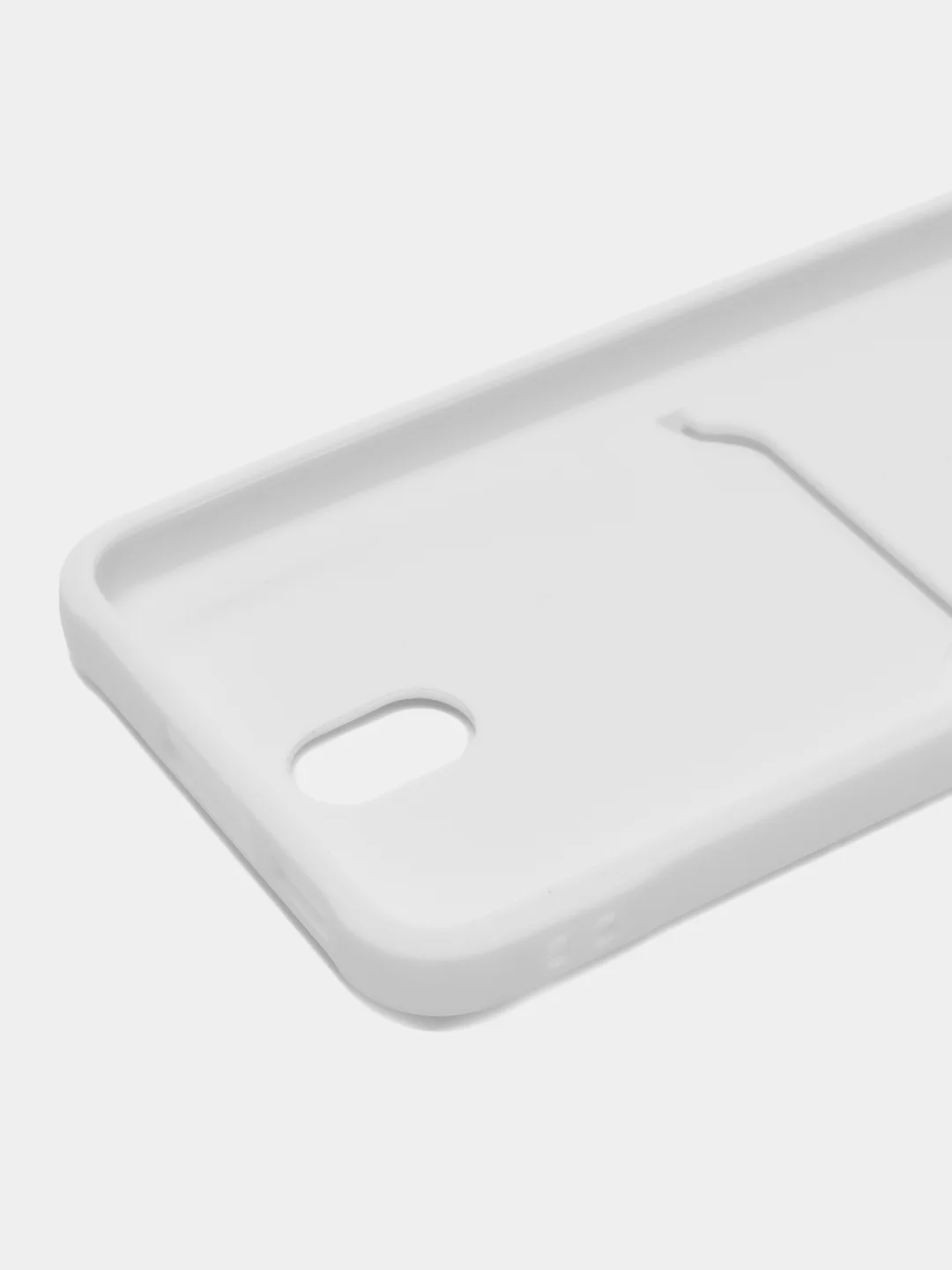 Белый чехол силиконовый на Samsung Galaxy S23 (Самсунг Галакси С23), с карманом